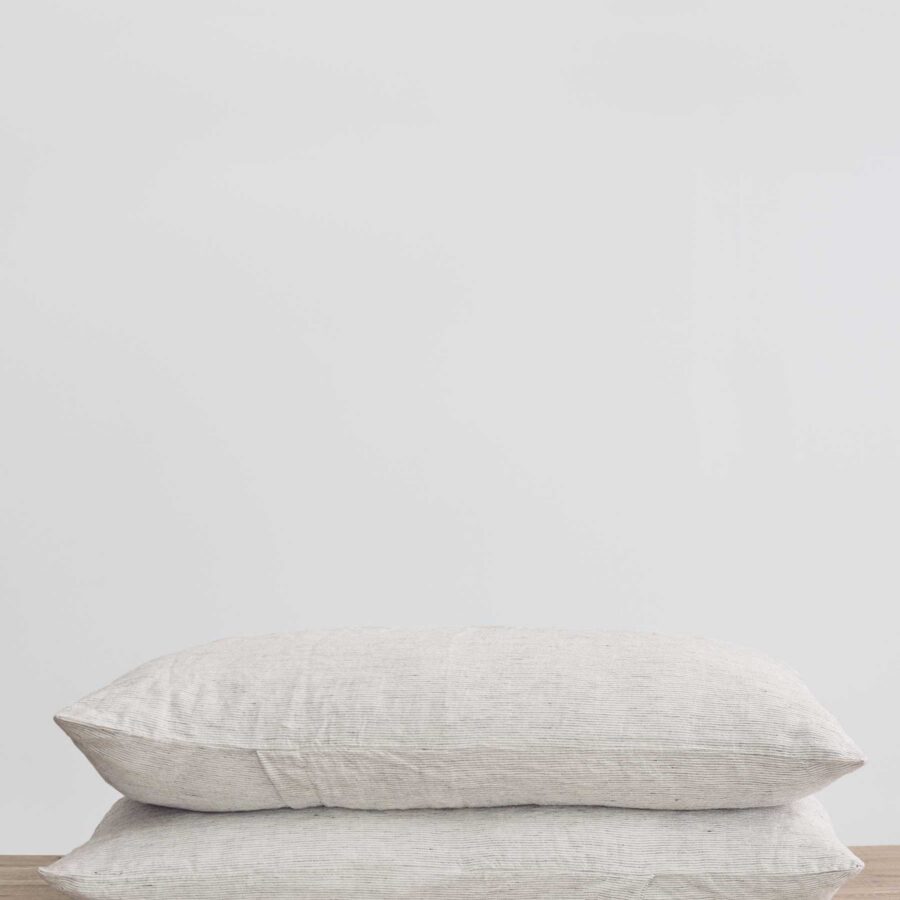 Striped Linen Pillowcase Pair in Pinstripe