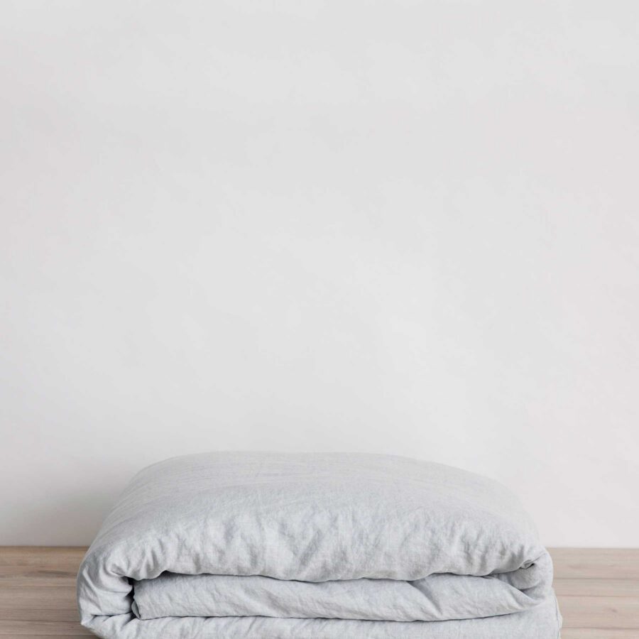 Washed Linen Duvet Cover in Sky