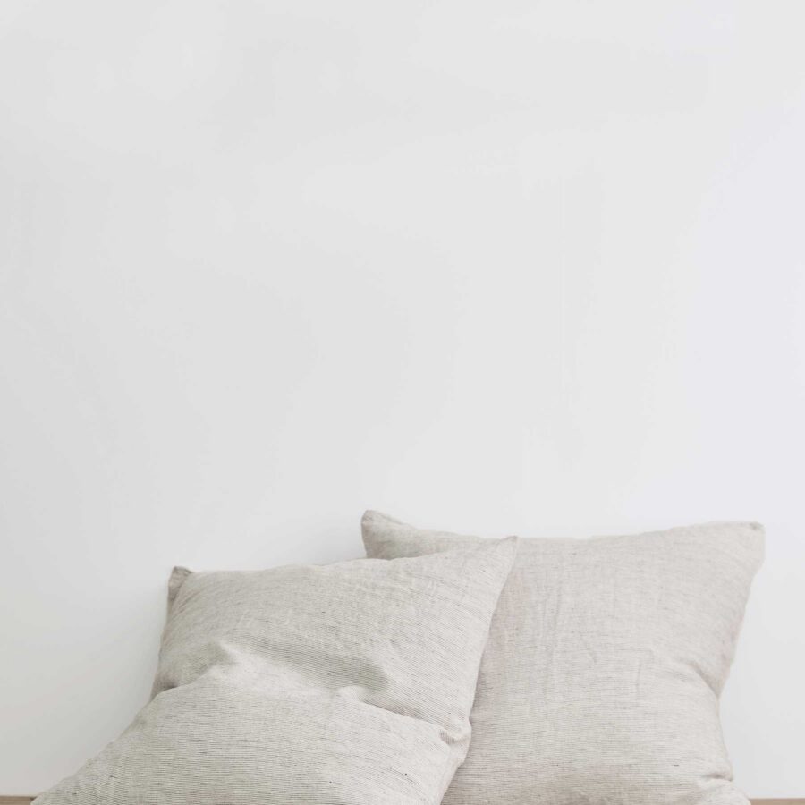 Classic Striped Linen Pillowcase Pair in Pinstripe