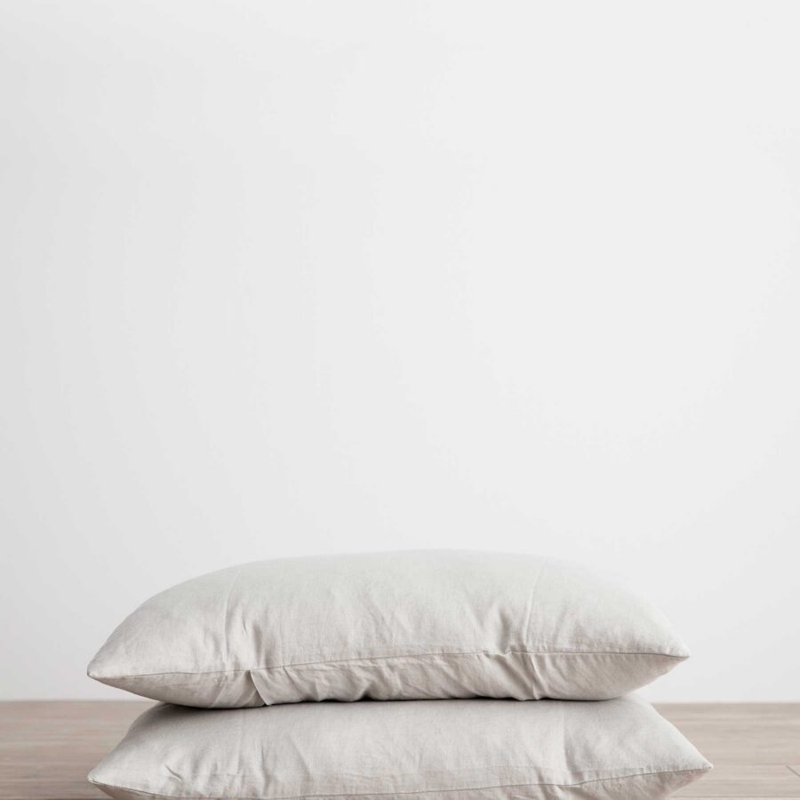 Washed Linen Pillowcase Pair in Smoke Gray