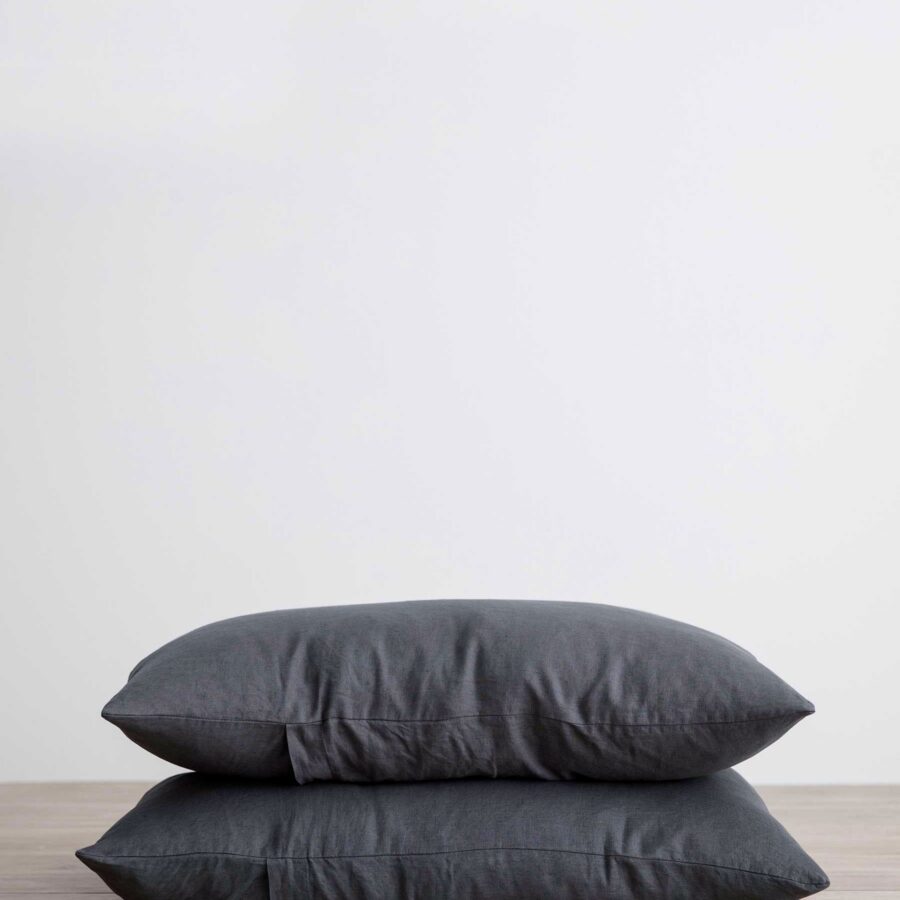 Washed Linen Pillowcase Pair in Slate