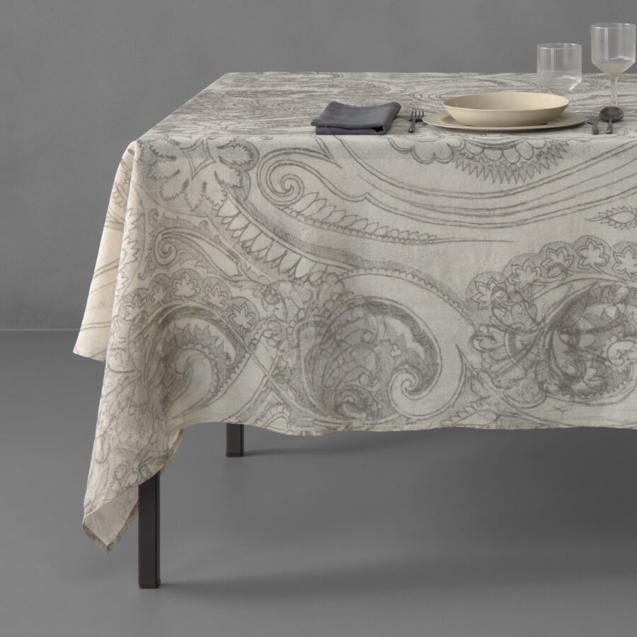 Natural Abstract Woven Dining Tablecloth for Entertaining