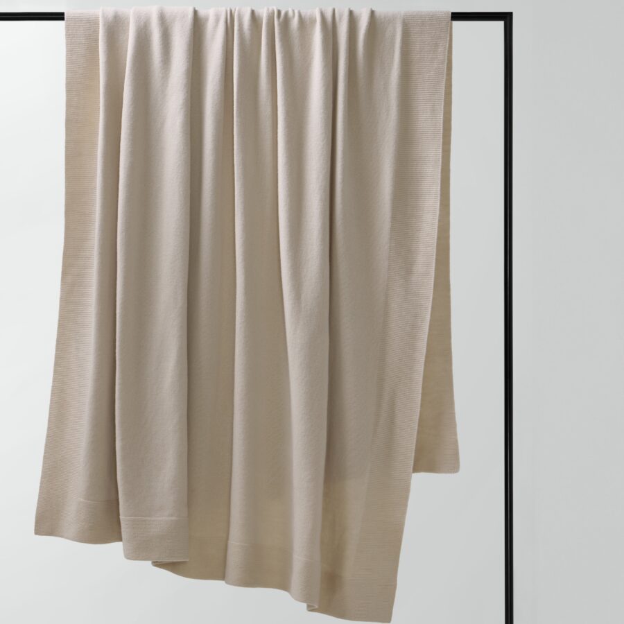 Soft Merino Wool Throw in Oatmeal