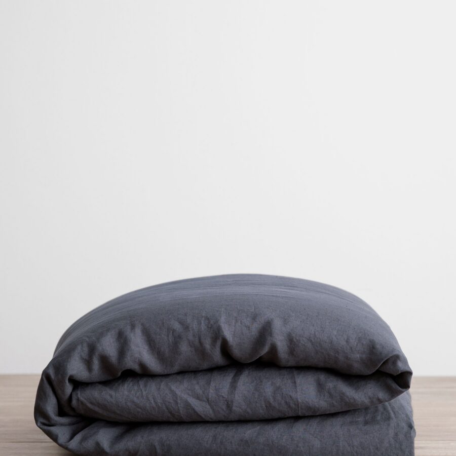 Washed Linen Duvet Cover in Slate