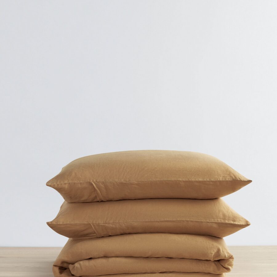 Classic Washed Linen Duvet Cover in Sand