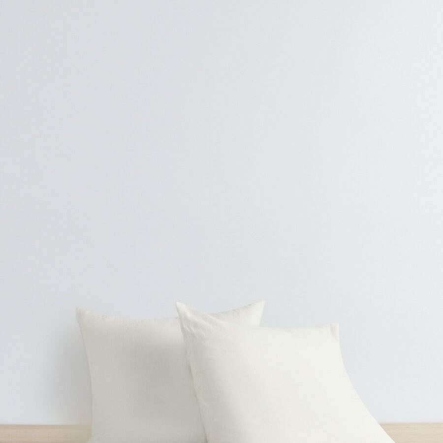 Classic Washed Linen Pillowcase Pair in Ivory
