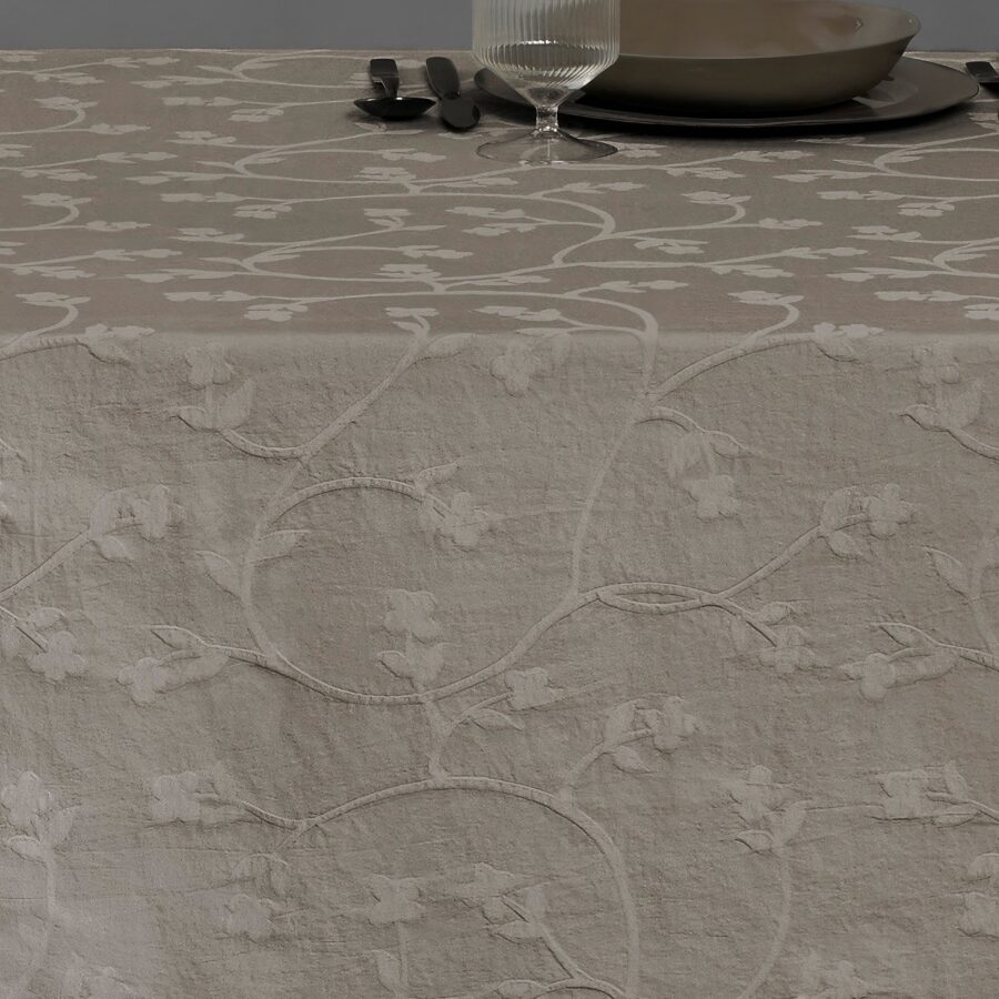 Natural Abstract Woven Dining Tablecloth for Entertaining Style 2