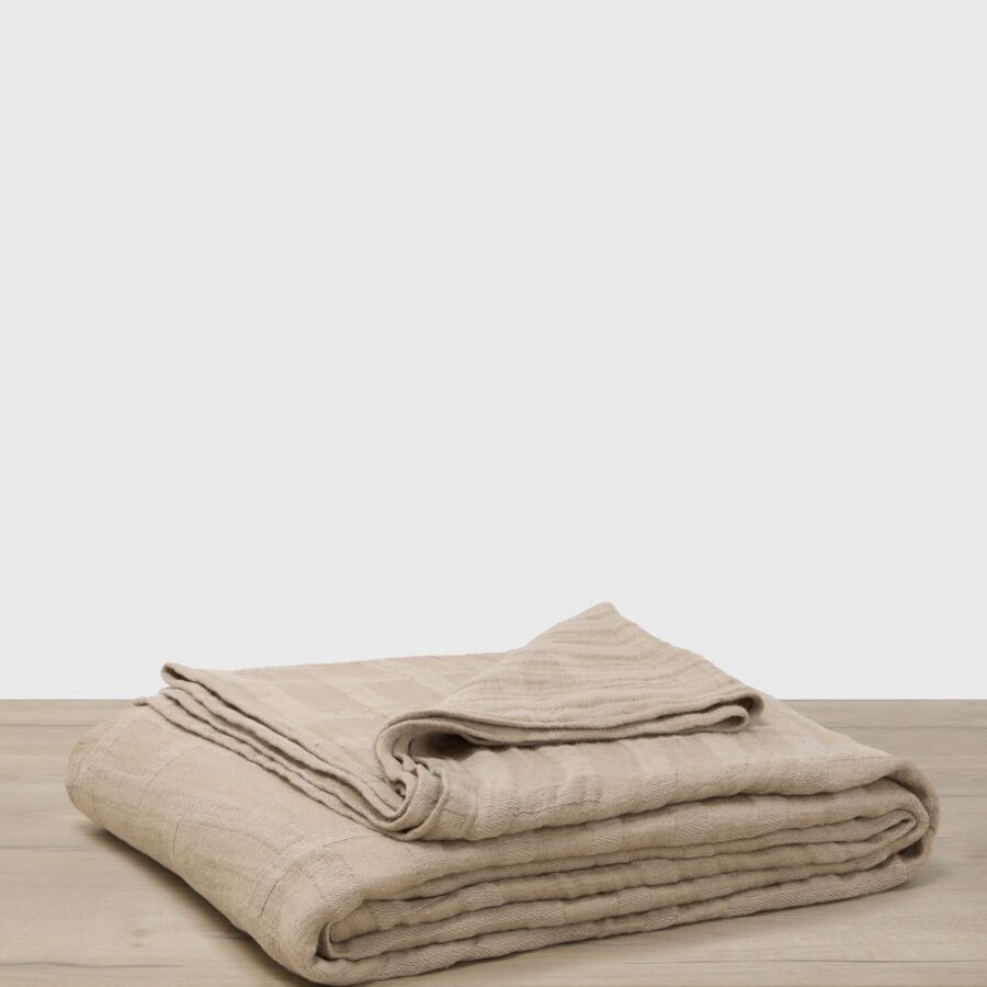 Washed Linen Bedcover in Natural