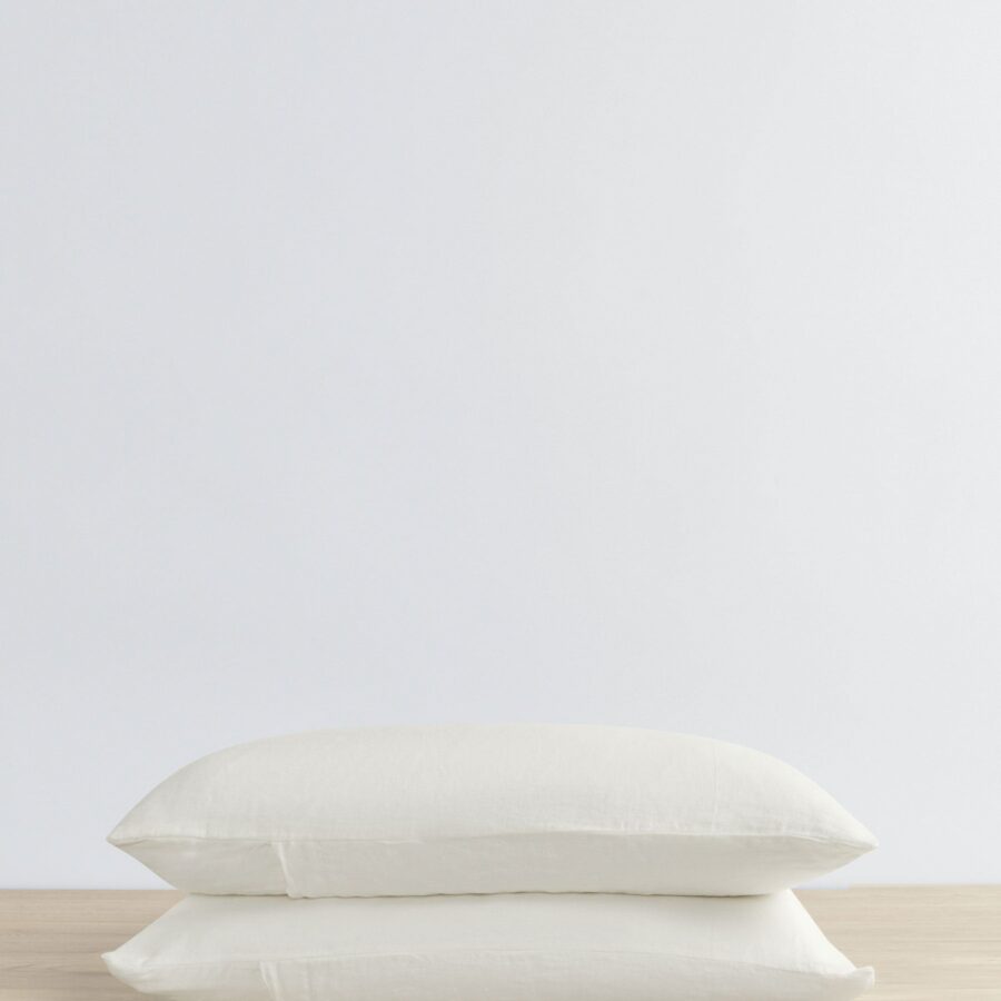Washed Linen Pillowcase Pair in Ivory